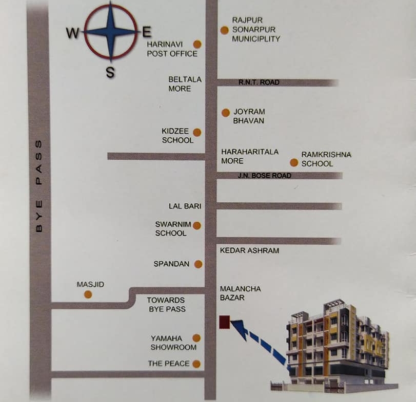 1Bed & 2Bed flats for sale at Mahinagar Baruipur to Garia main Road, Kolkata, West Bengal, India