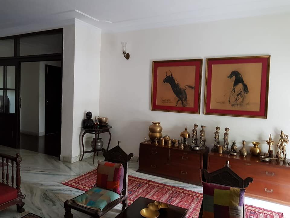 2nd floor 4 Beds 4 Baths Semi furnished for Rent in Gk-1 with Terrace garden